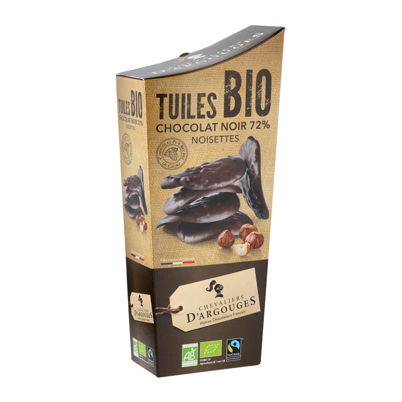 CHEVALIERS D\'ARGOUGES BIO, Tuiles Chocolat Noir Bio/Équitable