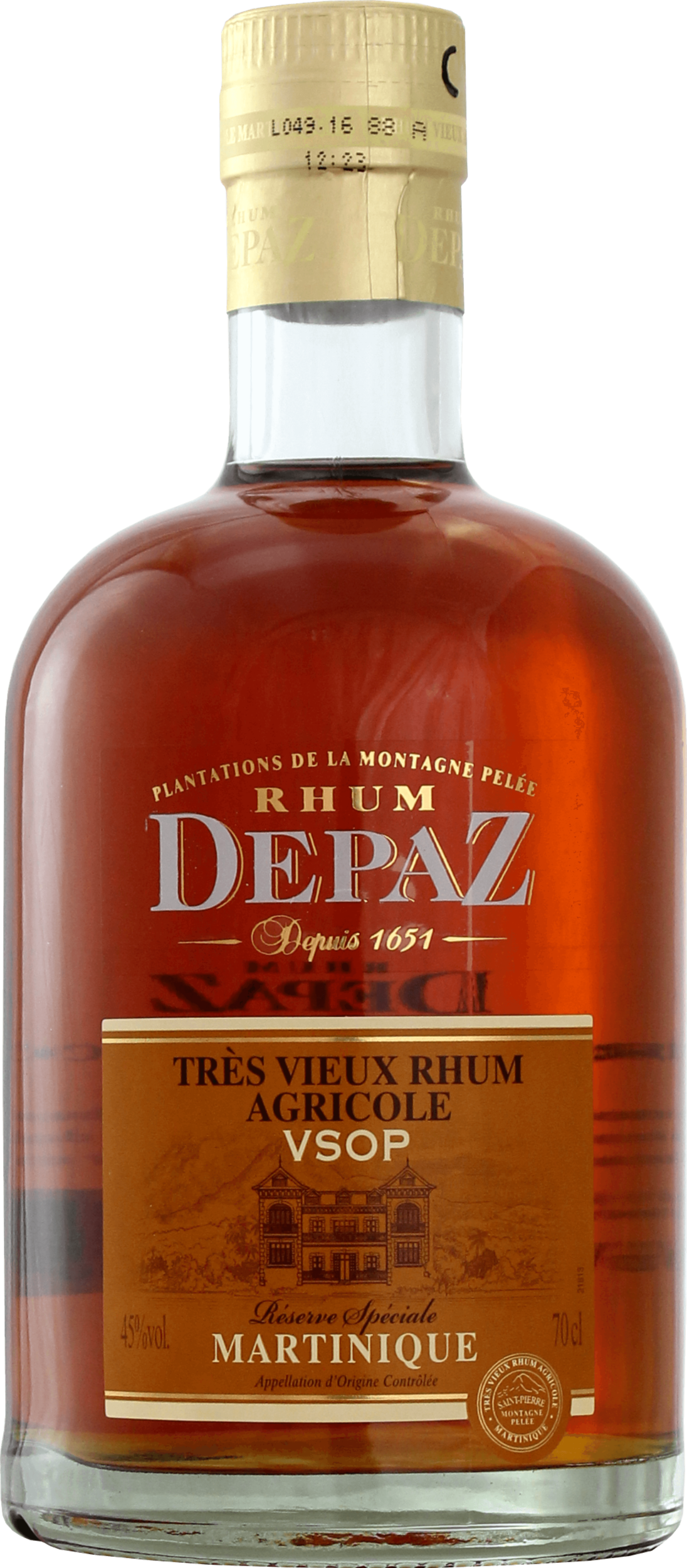 Depaz - Rhum vieux - Plantation - Coffret 2 verres - 70cl - 45°