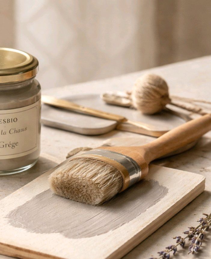 peinture chaux beige clair grisé