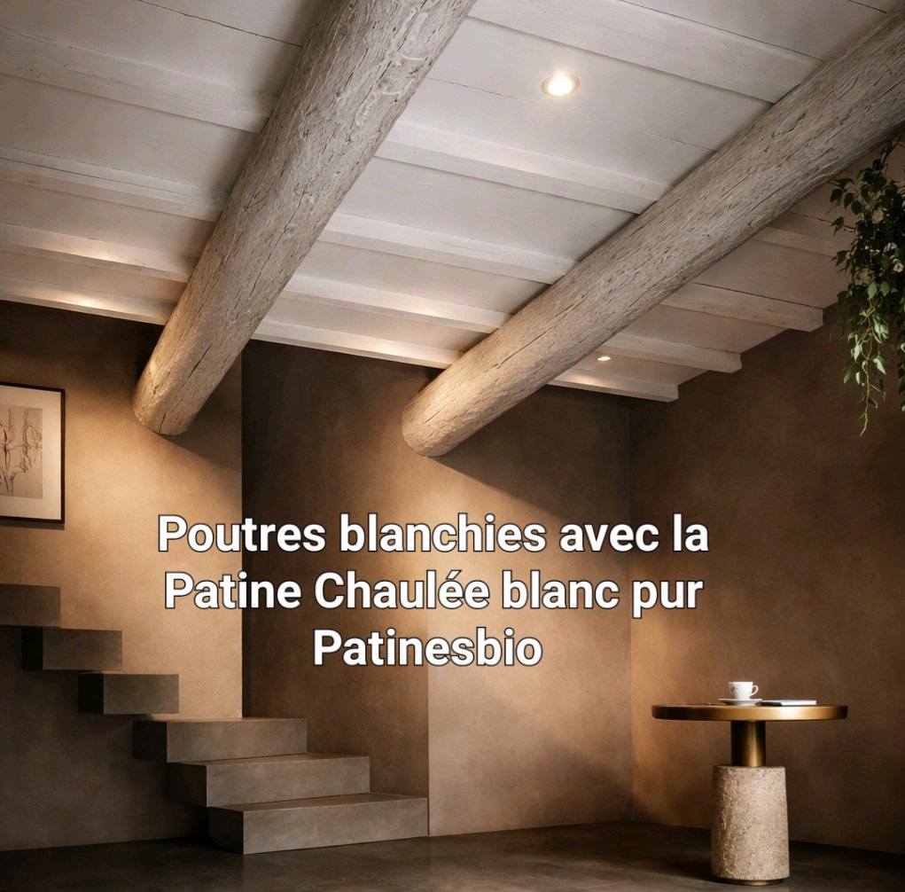 poutres blanchies à la chaux naturelle