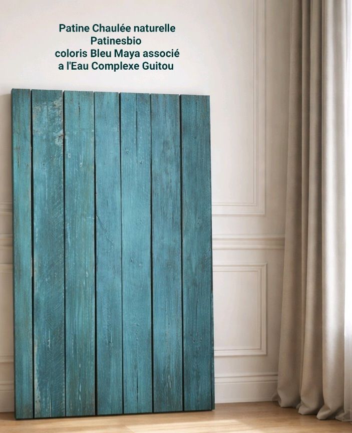 patine chaulée bleu Maya