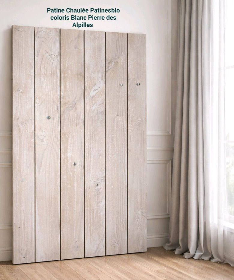 patine de chaux blanc beige clair sur bois coloris Blanc Pierre des Alpilles