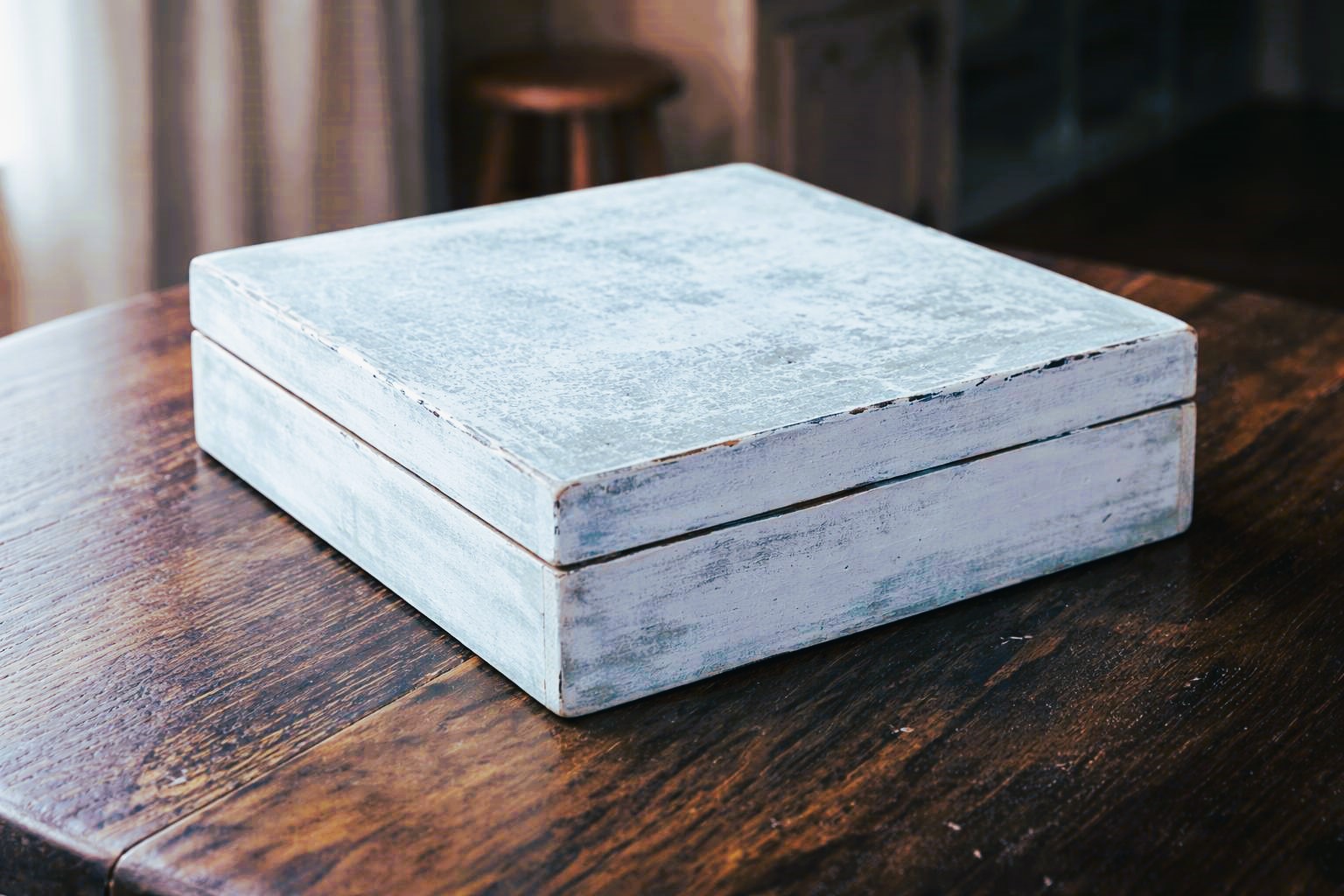 peinture bois chaux bleu