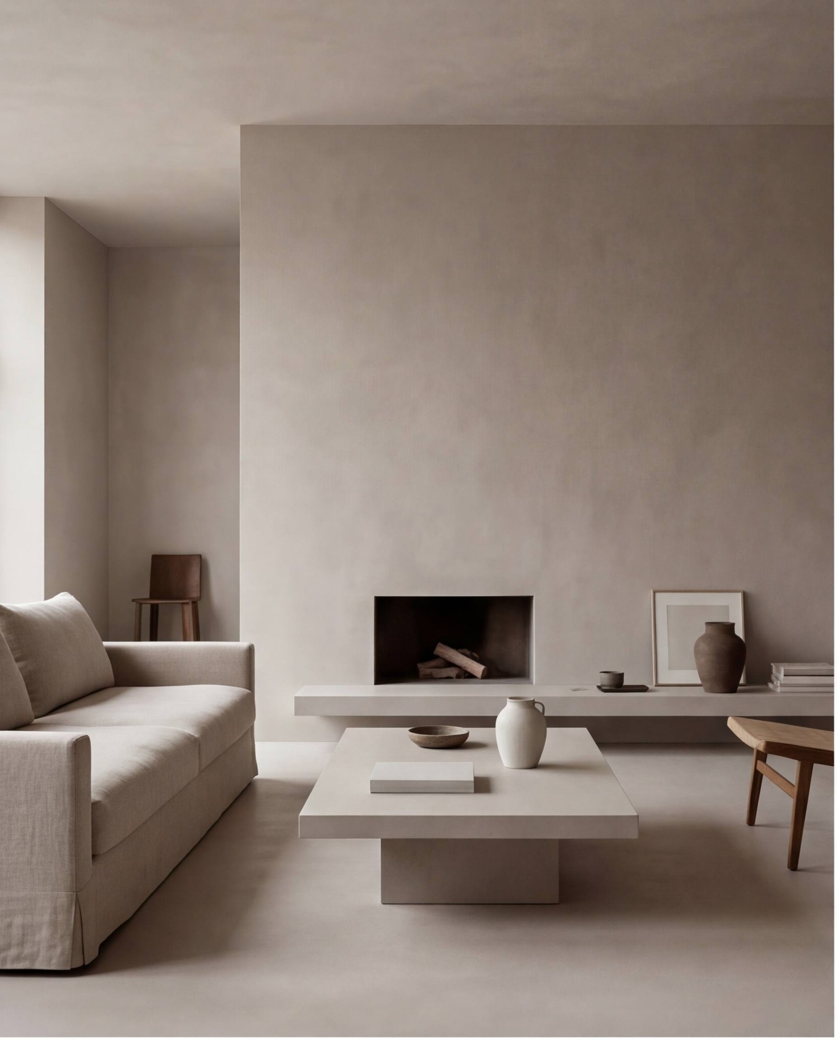 peinture à la chaux teinte beige gris