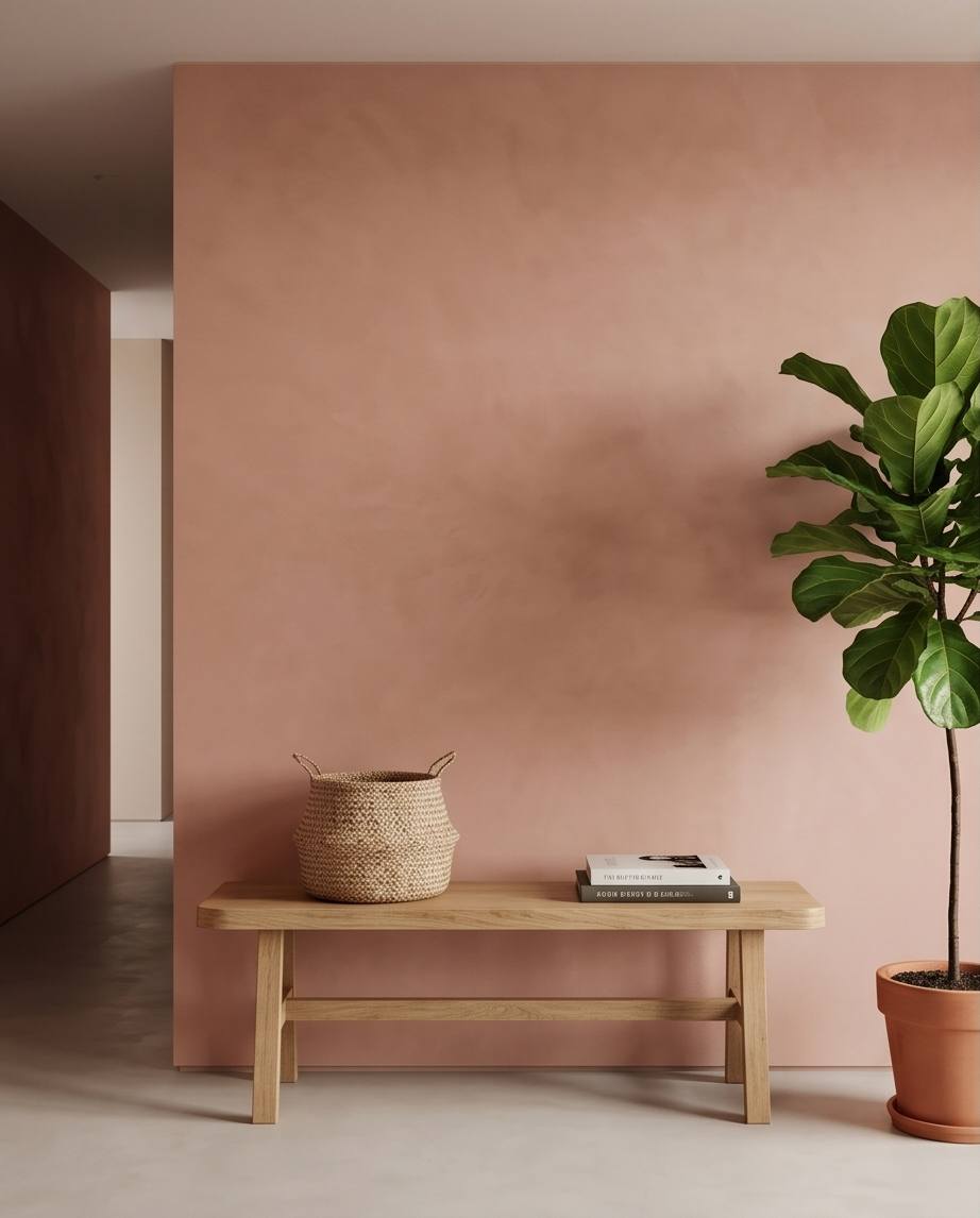 peinture a la chaux rose cassé