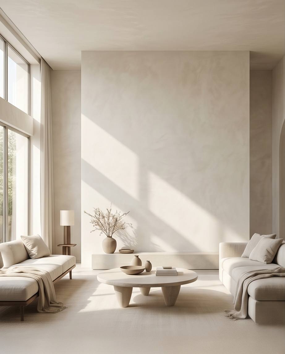 enduit chaux beige clair naturel