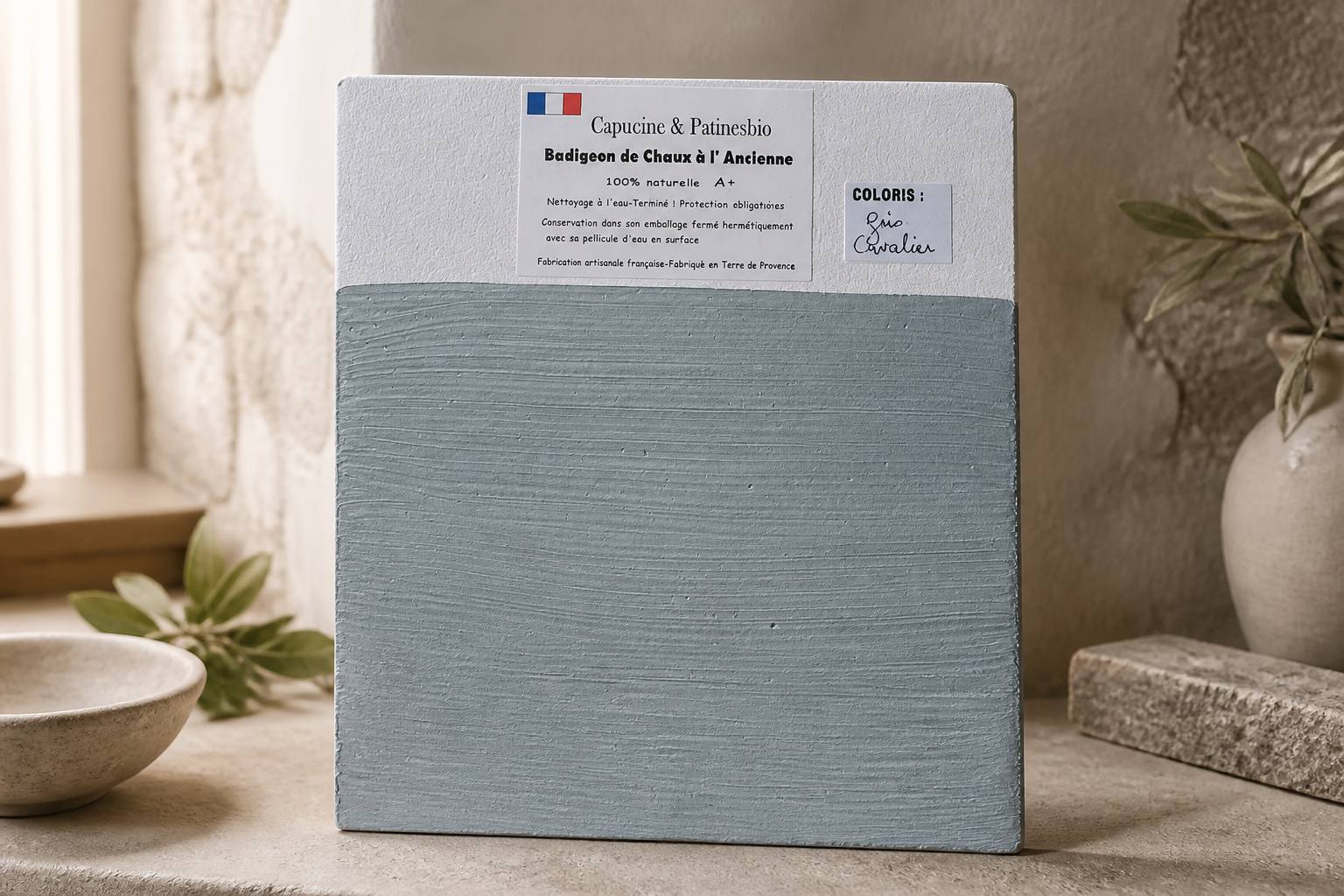 badigeon de chaux gris cavalier