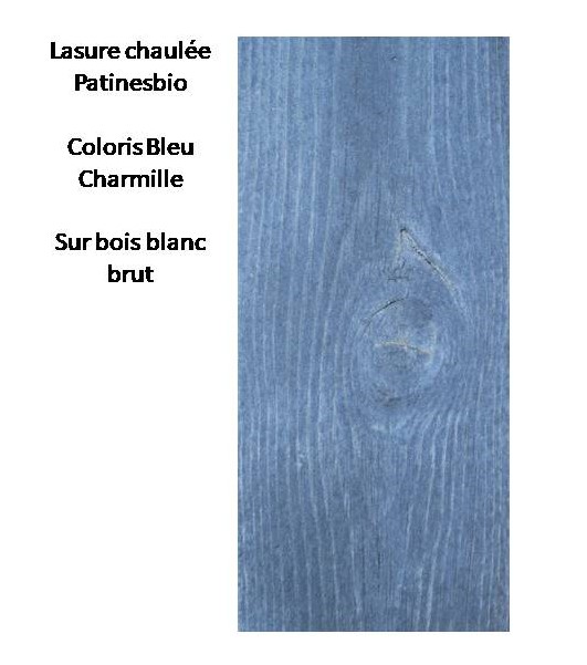 lasure chaulée bleu charmille sur bois brut
