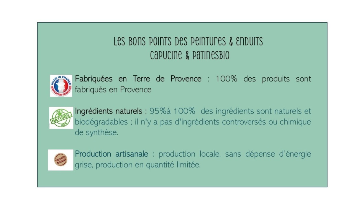 Peintures naturelles artisanales