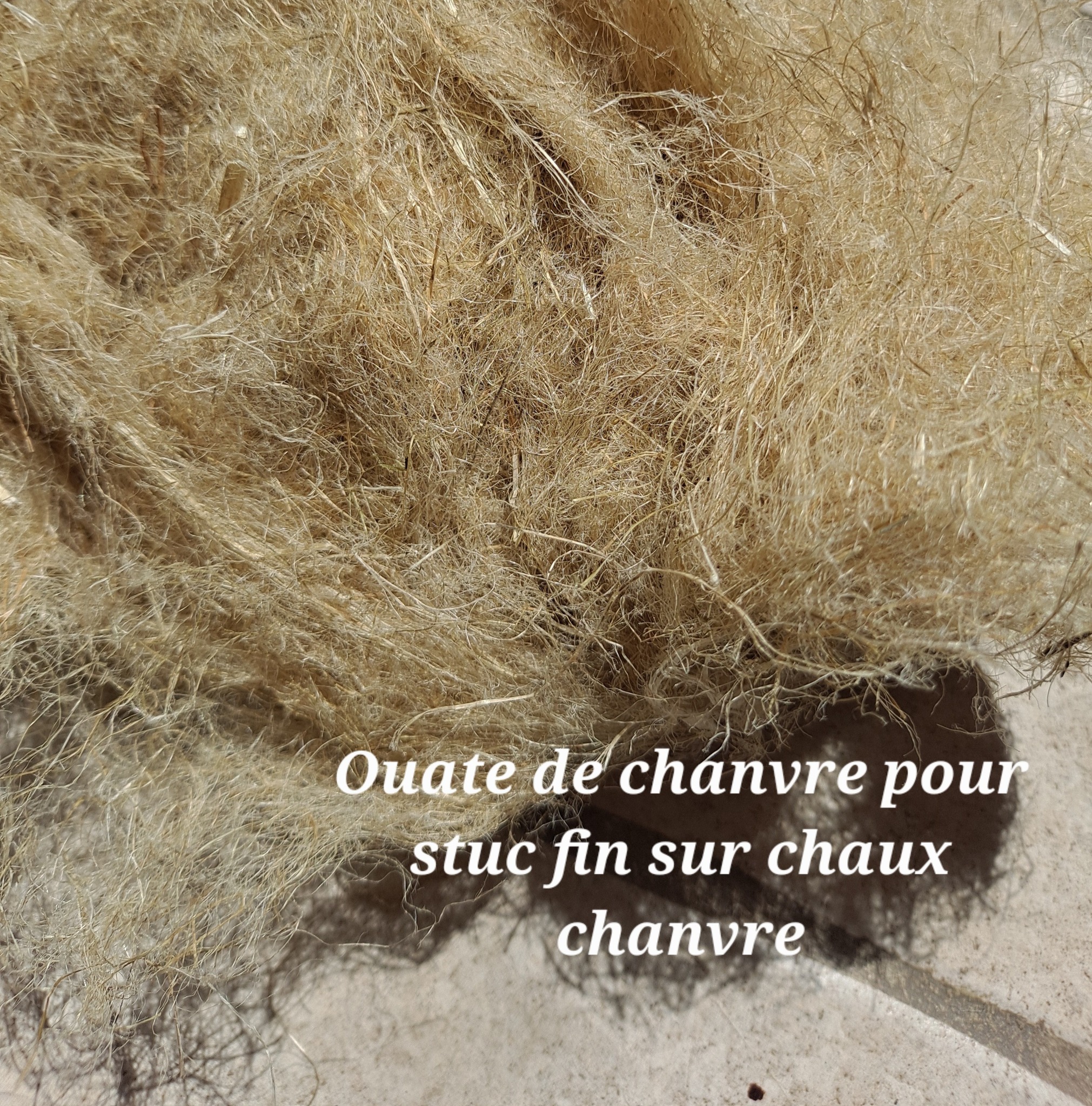 ouate de chanvre pour stuc fin sur chaux chanvre