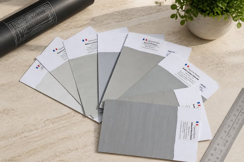 echantillon papier peinture chaux grise