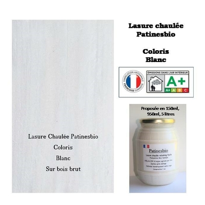 Lasure Chaulée Patinesbio coloris Blanc 150ml (gamme intérieure)