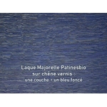 laque bleu majorelle sur chêne en une couche