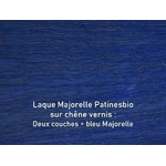 laque naturelle bleu majorelle Patinesbio sur meuble vernis