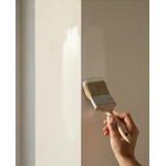 application de chaux blanche sur peinture