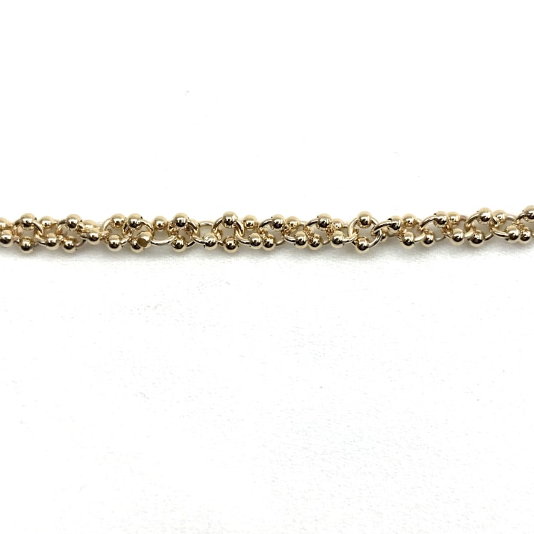 Bracelet en plaqué or 3 microns maille ronde parsemée de petites boules