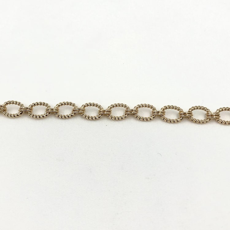 bracelet - chaine de cheville maille ovale en plaqué or 3 microns
