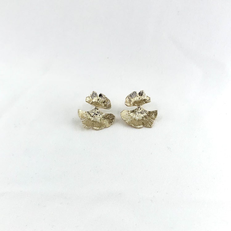 boucles d'oreilles en forme de feuille de ginkgo