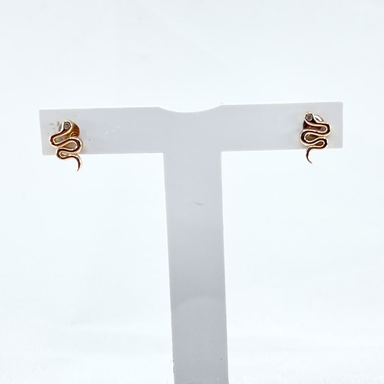 Kaliya : Petites boucles doreilles en forme de serpent, en plaqué or 3 microns
