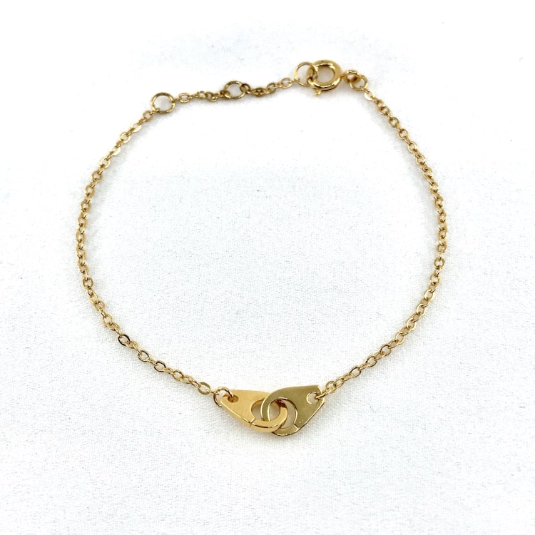 Bracelet Menottes plaqué or