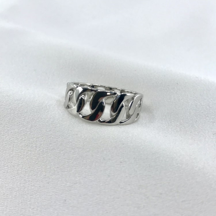 Bague Alicia argent maille rigide