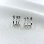 Boucles doreilles Esther argent effet triple oxyde de zirconium