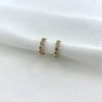 BO boucles d'oreilles Dinah plaqué or mini créoles oxyde de zirconium