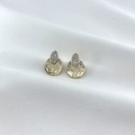 BO Wendy boucles d'oreilles plaqué or martelée oxydes de zirconium