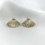 BO Anouk boucles d'oreilles plaqué or perle eau douce striée éventail avant ou arrière du lobe