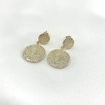 BO Donna boucles d'oreilles plaqué or martelée 2 ronds