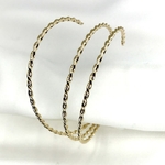 bracelet Jonc plaqué or ouvert torsadé ajustable