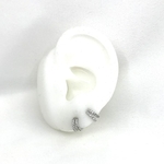 Bonnie Mini créoles double rang serties doxydes de zirconiu. En argent 925