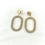 BO Kathleen - Boucles d'oreilles pendantes en plaqué or 3 microns composées d'une puce et d'une chaine ovale en maille gourmette.