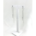 BO Emilia - Boucles doreilles pendantes composées de 2 chainettes de tailles différentes.En argent925 rhodié