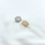 Bague Claudia - Large bague composée de petits ronds perlés. Existe en plaqué or 3 microns et en argent 925
