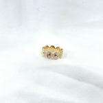 Bague shani: Bague aux formes géométriques ovales délicatement travaillées, en plaqué or 3 microns
