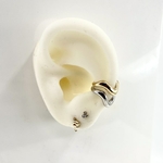 Bague oreille Wavy: Bague doreille ondulée en forme de vague. En plaqué or 3 microns et en argent 925 rhodié