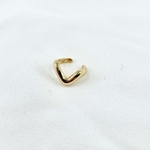 Wavy: Bague doreille ondulée en forme de vague. En plaqué or 3 microns 18 carats
