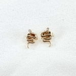 Boucles doreilles Kaliya : Petites boucles doreilles en forme de serpent, en plaqué or 3 microns
