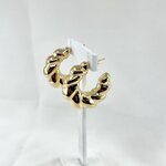 Creoles Natacha : de jolies boucles doreilles épaisses aux détails torsadés. En plaqué or 3 microns 18 carats