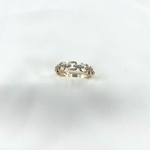 Bague Aurelie: Bague chaine rigide incrustée de zirconiums blancs. En plaqué or 3 microns 18 carats