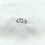 Bague Aurelie: Bague chaine rigide incrustée de zirconiums blancs. En argent 925 rhodié
