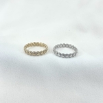 Bague Sabine: Bague fine et ronde aux jolis détails perlés. Existe en plaqué or 3 microns et en argent 925 rhodié