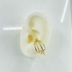 Bague Oreille Chlotilde:  bijou doreille composé de 4 cercles de tailles différentes. En plaqué or 3 microns 18 carats