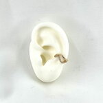 Bague oreille Elodie: Bague doreille double rangs, un lisse lautre serti doxydes de zirconiums blancs. En plaqué or 3 microns
