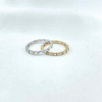Bague Ysia : Bague composée de petits zirconiums rectangulaires blancs. En plaqué or 3 microns et en argent 925
