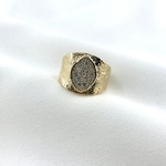 Bague Zara plaqué or oxydes de zirconium zirco martelée