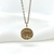 Collier Astro plaqué or médaillon pendentif rond signe astrologique astrologie