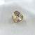 Bague Zara plaqué or martelée oxydes de zirconium zirco