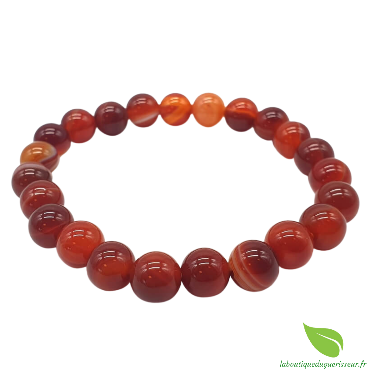 bracelet cornaline rubanée 8mm